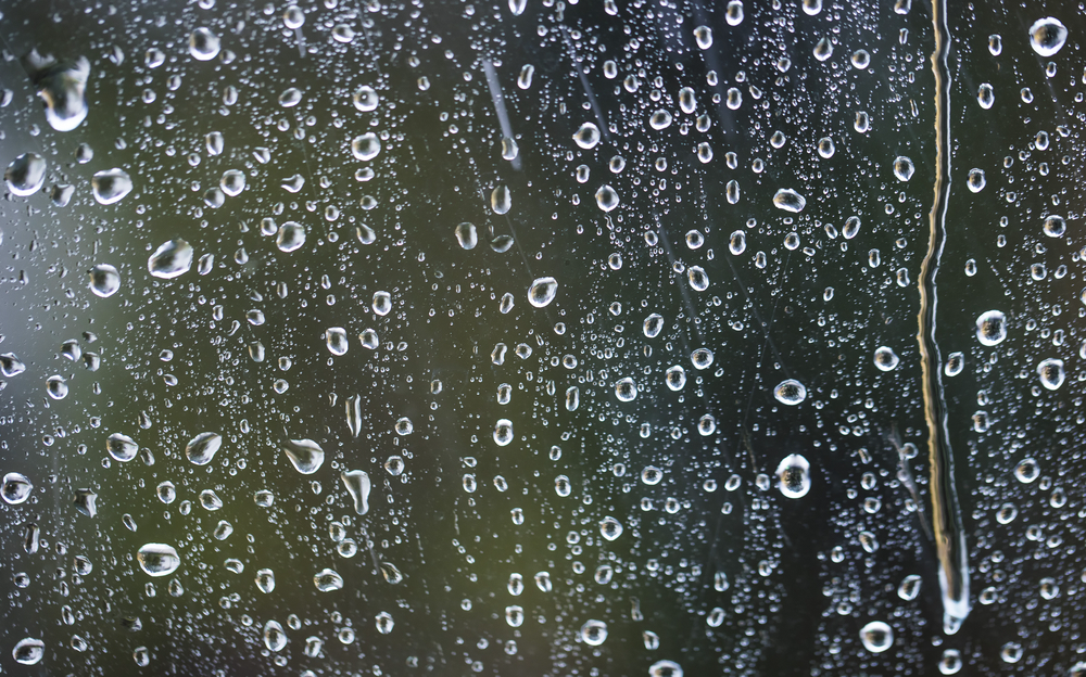 rainy days, rain falling on the window surface