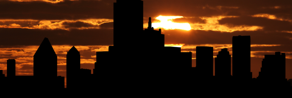 Dallas skyline at sunset illustration